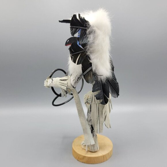 Kachina Doll 9" Hoop Dancer Navajo Hopi Feathers Native American Art Signed - Picture 6 of 14